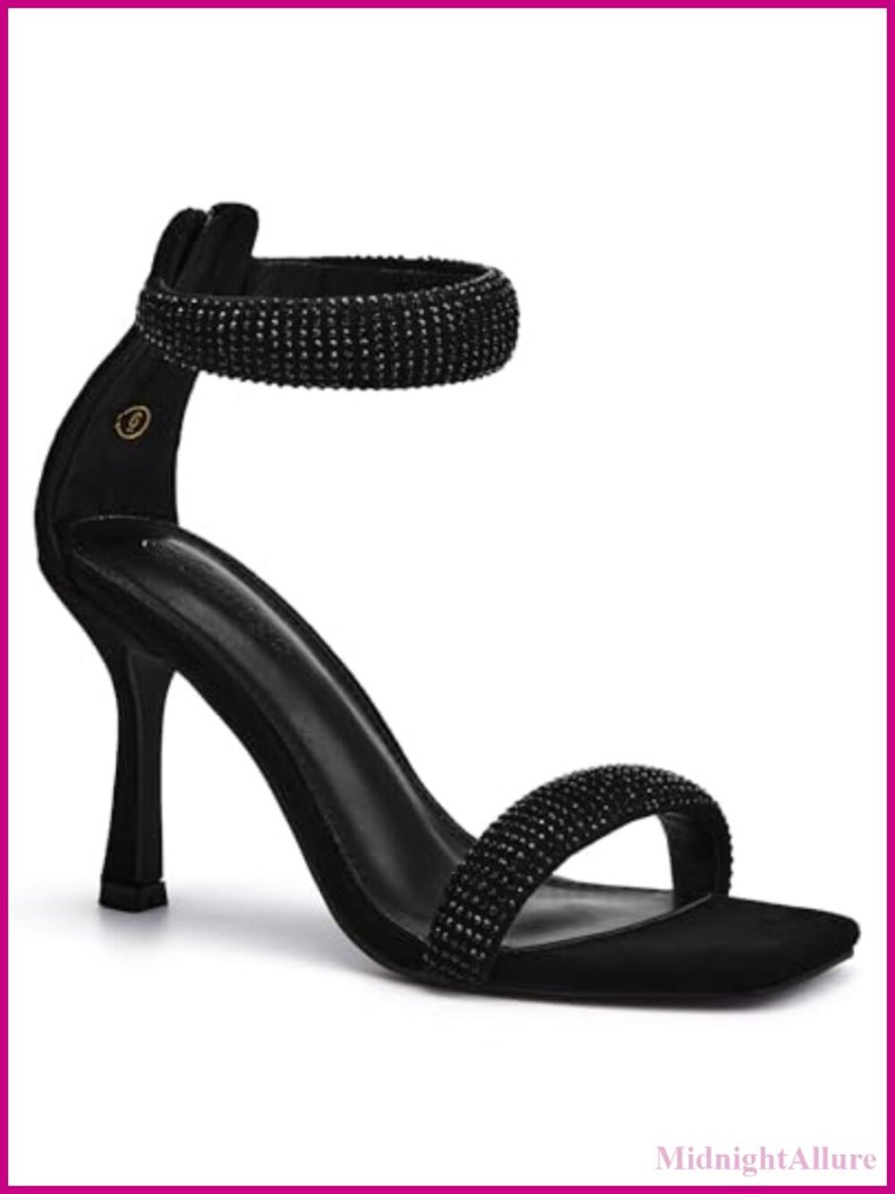 Womens One Strap Sandals Square Toe Stiletto Heels Dress Shoes